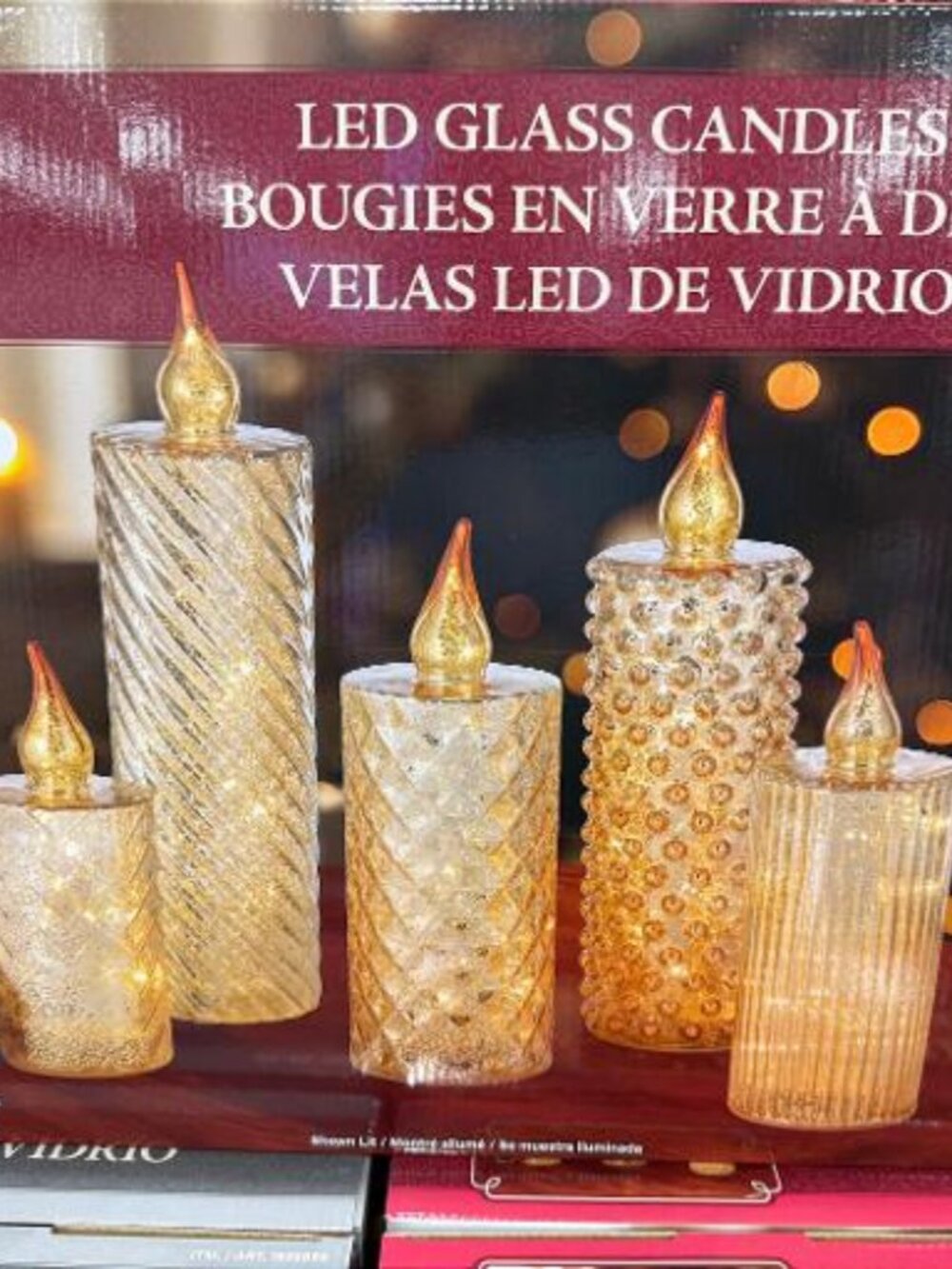 NEW Glass Candles with LED lights set of 5